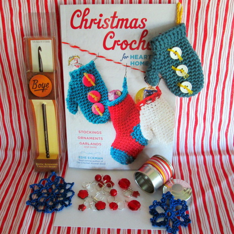 Giveaway Collage Christmas Crochet Book & Goodies